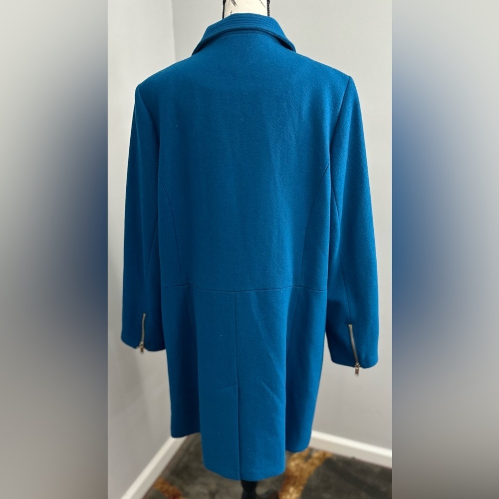 💙💙Warm Navy Blue Wool-Blend Coat with Stand Collar 💙💙 - Picture 5 of 13